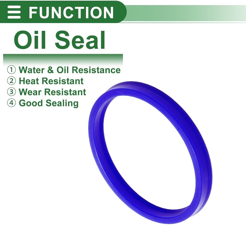 TUCKBOLD Universal Oil Seal UN Lip Seal Ring Rotary Shaft Seal 80x90x9mm High Pressure TPU Blue 5 Pcs - Image 3